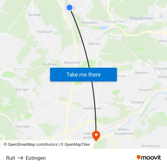 Ruit to Eutingen map
