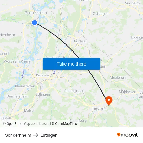 Sondernheim to Eutingen map