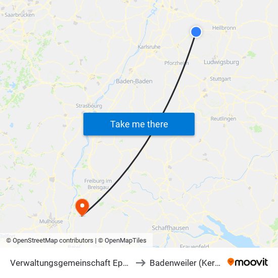 Verwaltungsgemeinschaft Eppingen to Badenweiler (Kernort) map