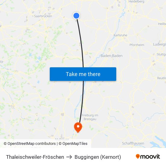 Thaleischweiler-Fröschen to Buggingen (Kernort) map