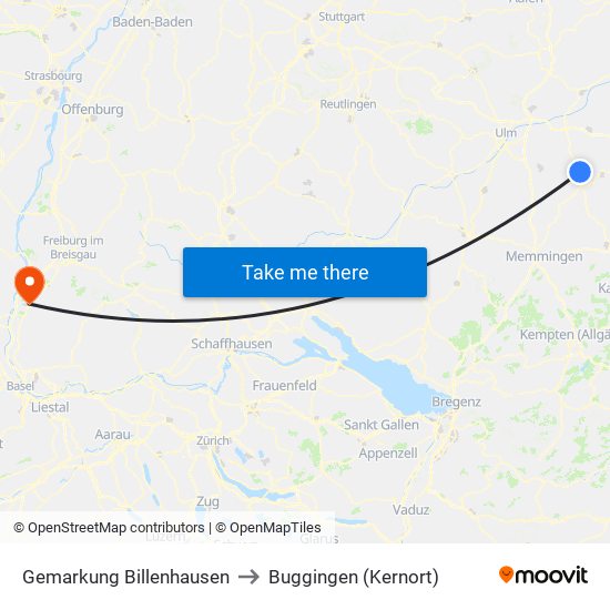 Gemarkung Billenhausen to Buggingen (Kernort) map