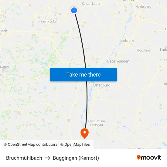 Bruchmühlbach to Buggingen (Kernort) map