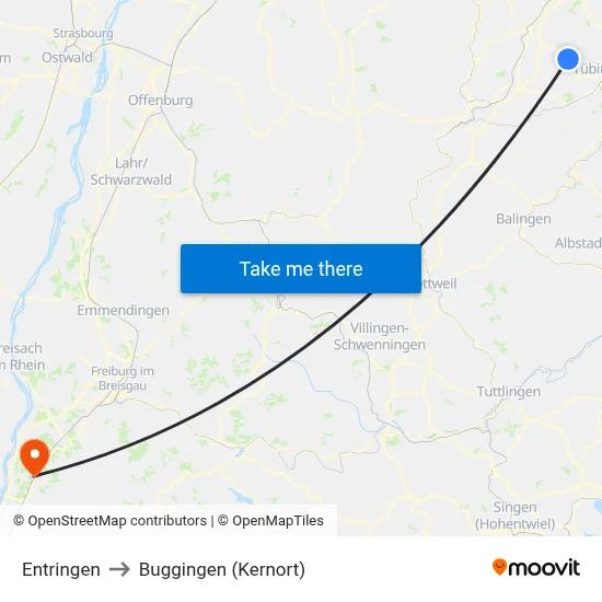 Entringen to Buggingen (Kernort) map
