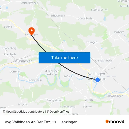 Vvg Vaihingen An Der Enz to Lienzingen map