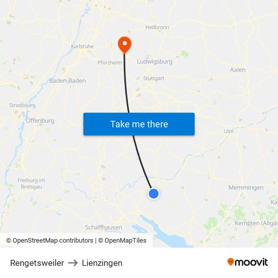 Rengetsweiler to Lienzingen map