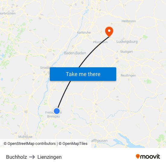 Buchholz to Lienzingen map