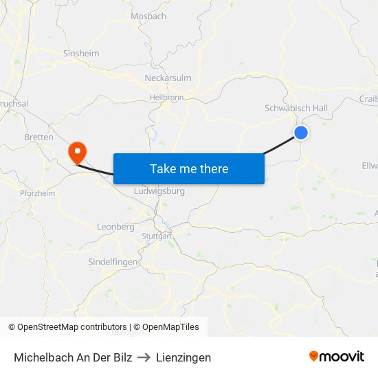 Michelbach An Der Bilz to Lienzingen map