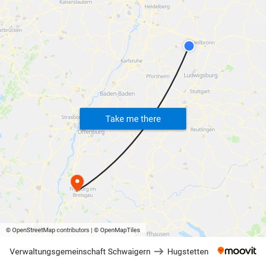 Verwaltungsgemeinschaft Schwaigern to Hugstetten map