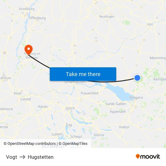 Vogt to Hugstetten map