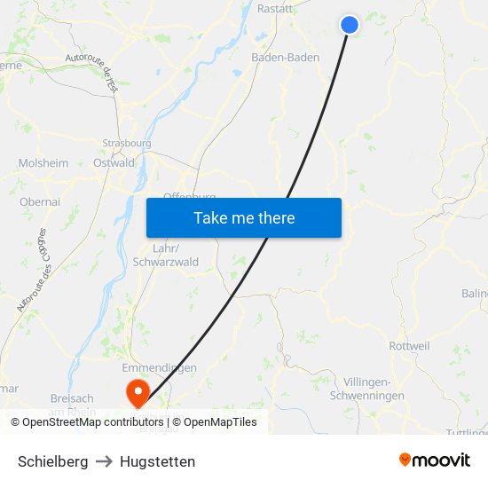 Schielberg to Hugstetten map