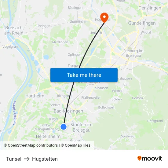 Tunsel to Hugstetten map