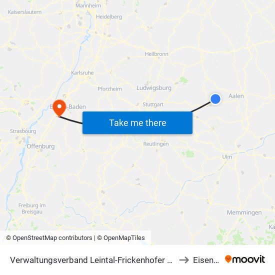 Verwaltungsverband Leintal-Frickenhofer Höhe to Eisental map