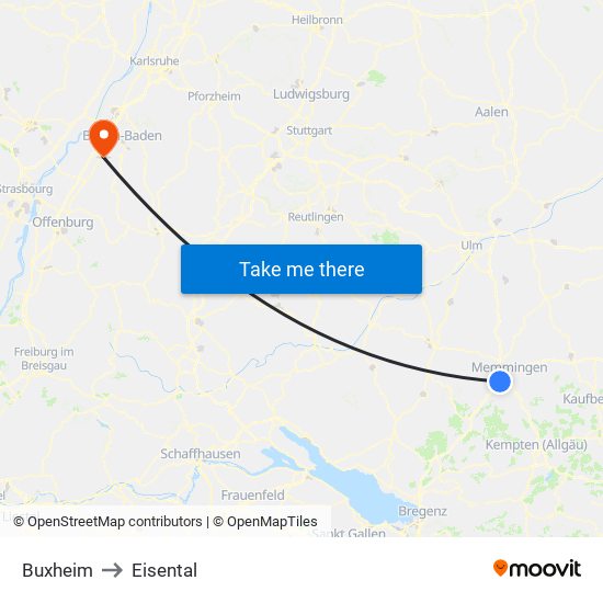 Buxheim to Eisental map