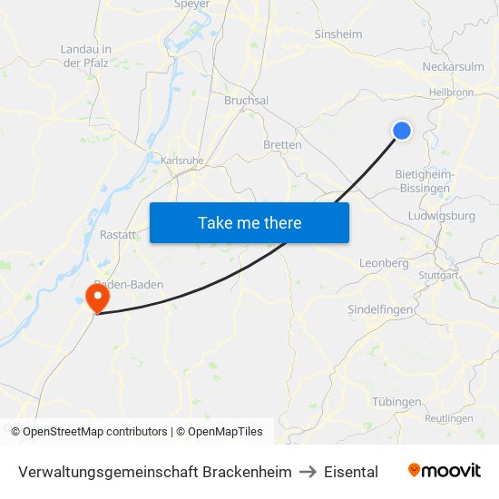 Verwaltungsgemeinschaft Brackenheim to Eisental map