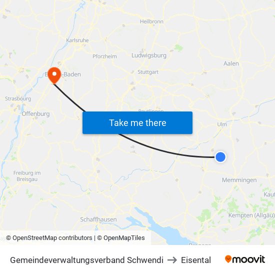 Gemeindeverwaltungsverband Schwendi to Eisental map