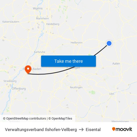 Verwaltungsverband Ilshofen-Vellberg to Eisental map