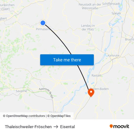 Thaleischweiler-Fröschen to Eisental map