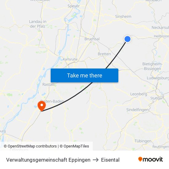 Verwaltungsgemeinschaft Eppingen to Eisental map