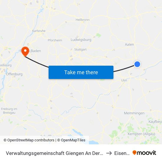 Verwaltungsgemeinschaft Giengen An Der Brenz to Eisental map