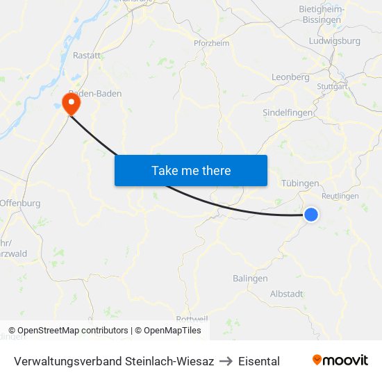 Verwaltungsverband Steinlach-Wiesaz to Eisental map