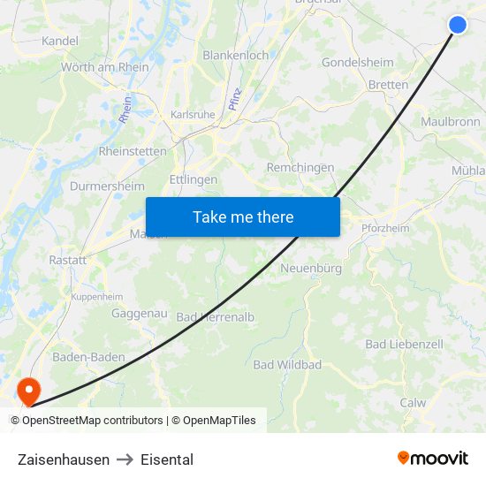 Zaisenhausen to Eisental map