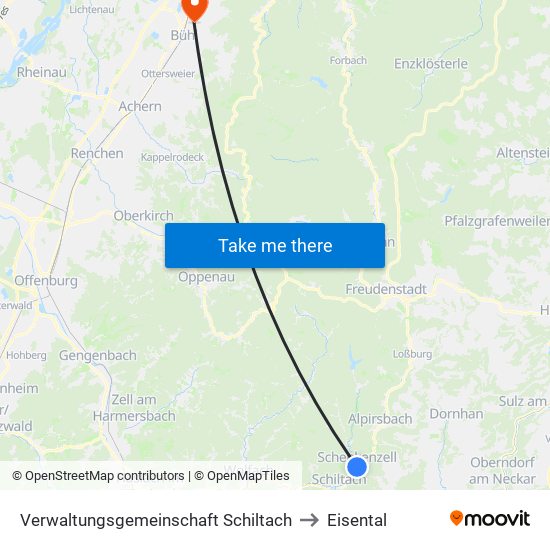 Verwaltungsgemeinschaft Schiltach to Eisental map