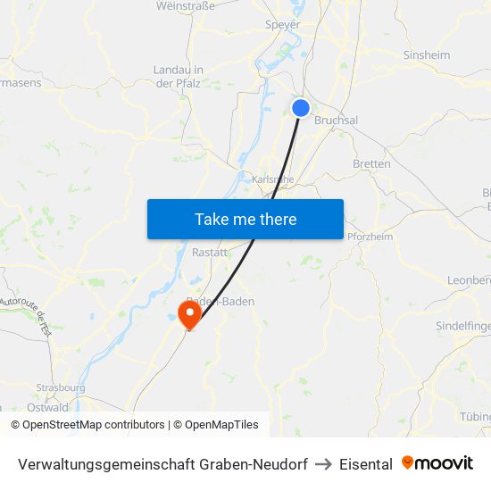 Verwaltungsgemeinschaft Graben-Neudorf to Eisental map