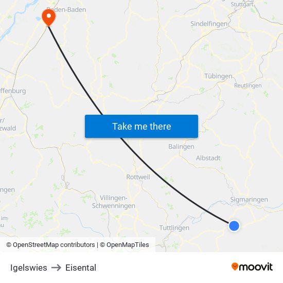 Igelswies to Eisental map