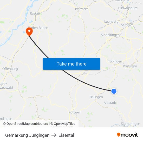 Gemarkung Jungingen to Eisental map