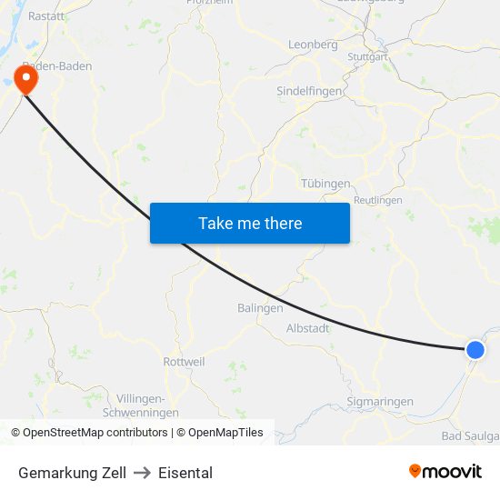 Gemarkung Zell to Eisental map