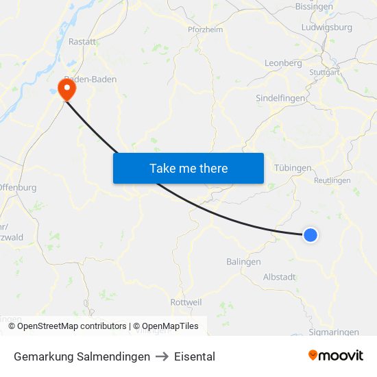 Gemarkung Salmendingen to Eisental map