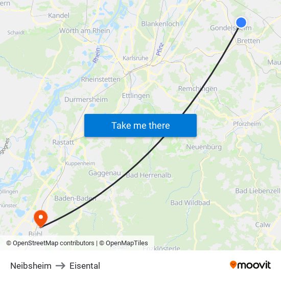 Neibsheim to Eisental map