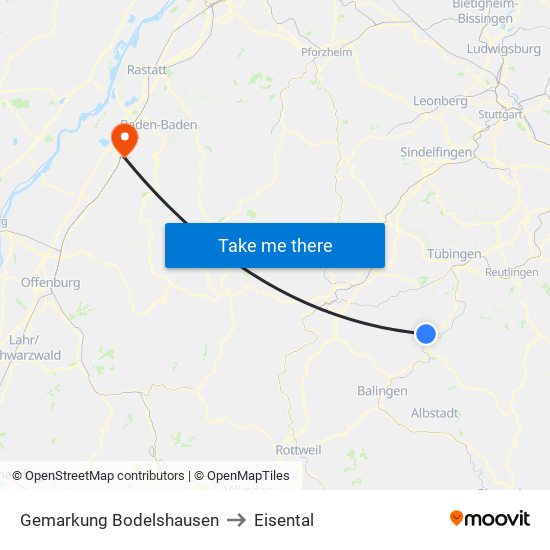 Gemarkung Bodelshausen to Eisental map