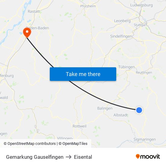 Gemarkung Gauselfingen to Eisental map