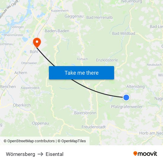 Wörnersberg to Eisental map