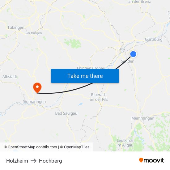 Holzheim to Hochberg map