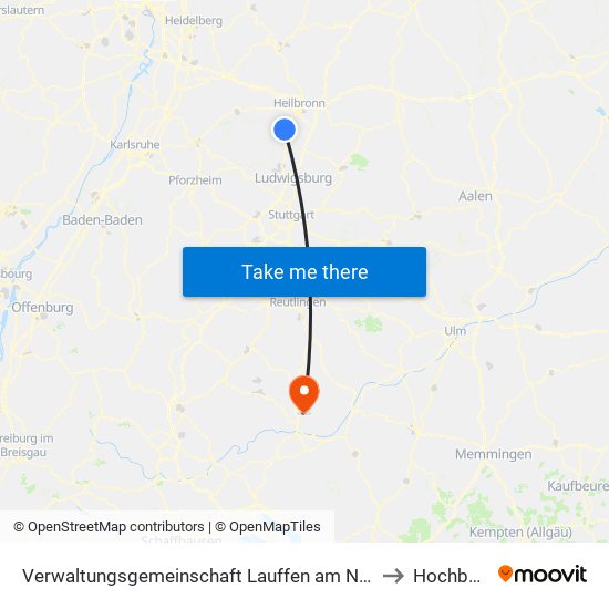 Verwaltungsgemeinschaft Lauffen am Neckar to Hochberg map