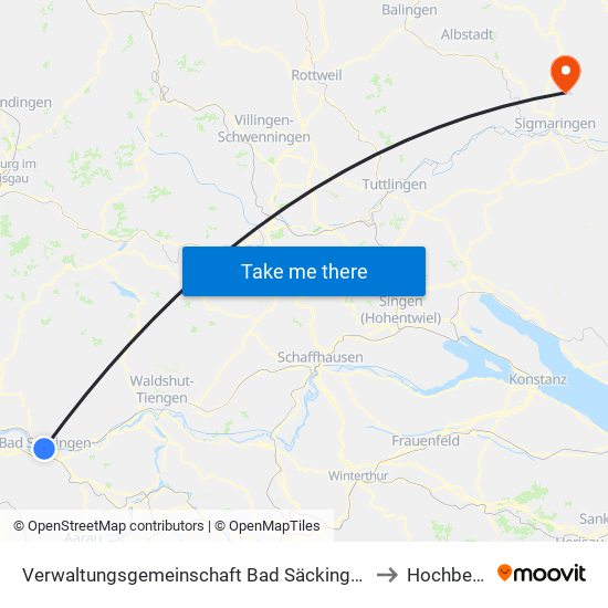 Verwaltungsgemeinschaft Bad Säckingen to Hochberg map