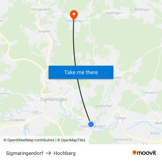 Sigmaringendorf to Hochberg map