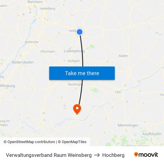 Verwaltungsverband Raum Weinsberg to Hochberg map