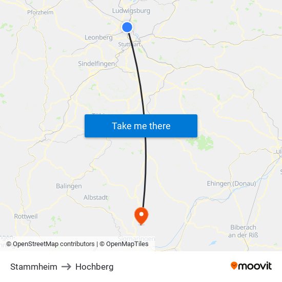 Stammheim to Hochberg map