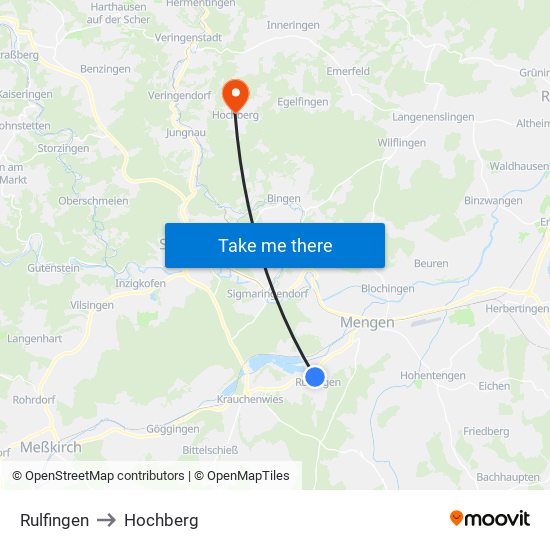 Rulfingen to Hochberg map