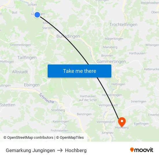 Gemarkung Jungingen to Hochberg map