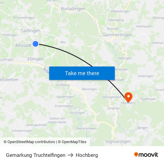 Gemarkung Truchtelfingen to Hochberg map