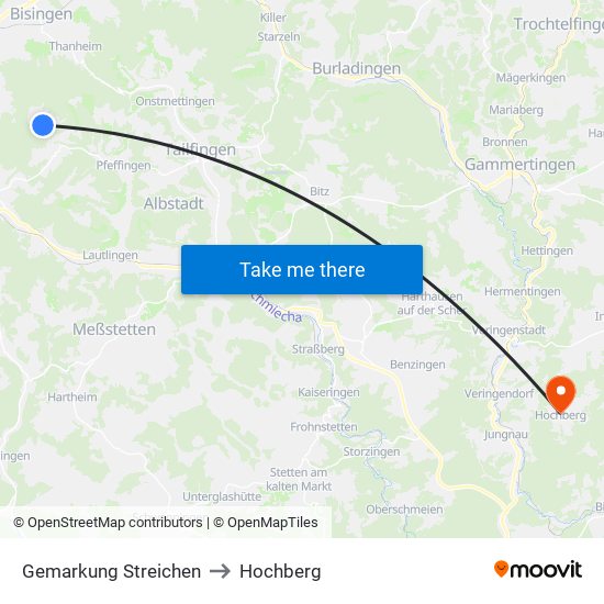 Gemarkung Streichen to Hochberg map