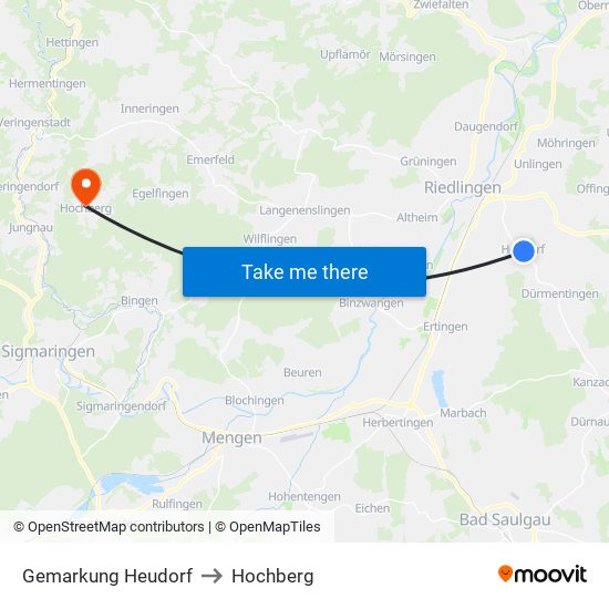 Gemarkung Heudorf to Hochberg map