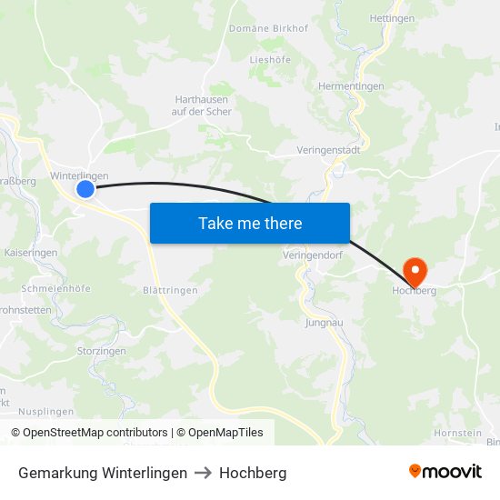 Gemarkung Winterlingen to Hochberg map