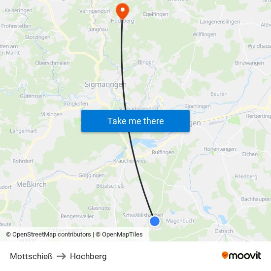 Mottschieß to Hochberg map