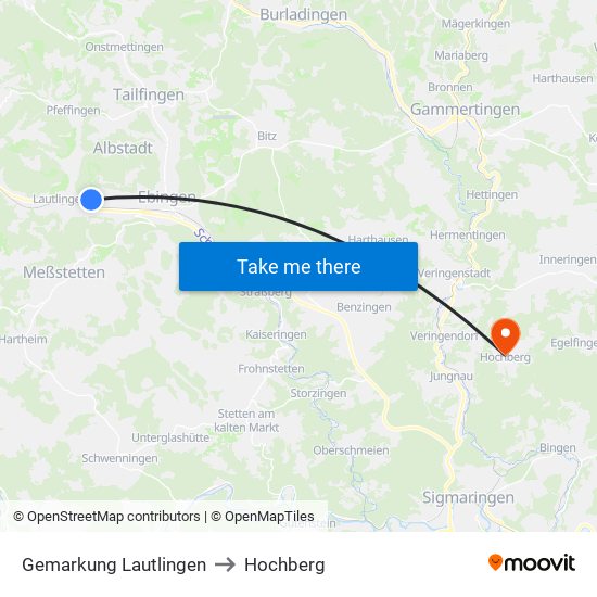 Gemarkung Lautlingen to Hochberg map