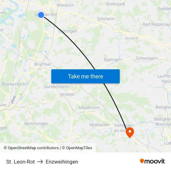 St. Leon-Rot to Enzweihingen map
